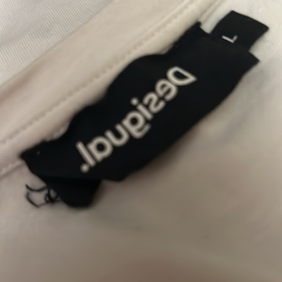 Desigual Cropped Short Sleeve Tee One Size Fits Most Nature Design - Picture 6 of 6